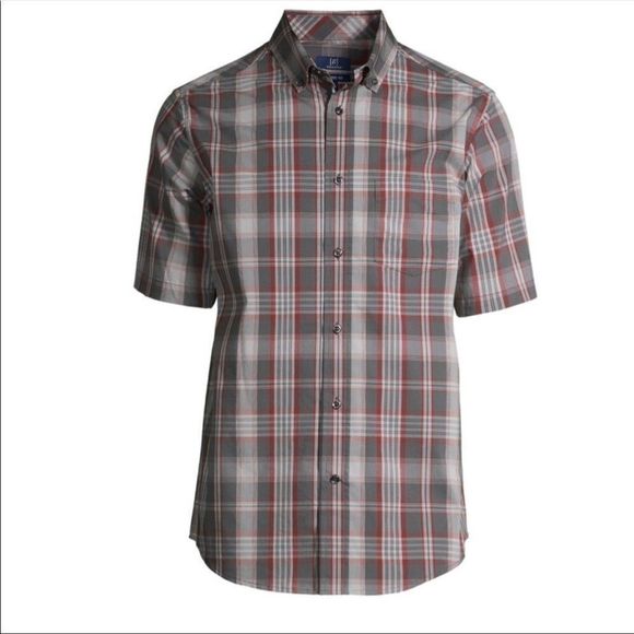 George Other - 🆕George Men’s Plaid Poplin Short Sleeve Shirt